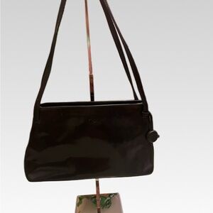 Monsac Glossy Black Shoulder Bag